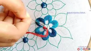 Fancy Cushion Cover Corner Design#11,Hand Embroidery Tutorial,Table Runner/Pillow Cover flower art