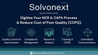 Digitize Your NCR & CAPA Process | Reduce Cost of Poor Quality - SolvoNext - NCR CAPA #orcalean