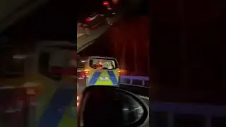 Brand eines Pkws an der Einfahrt zum Parkplatz Lu&szlig;hardt an der BAB5 bei St. Leon-Rot