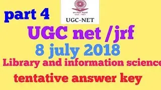 Ugc net library science answer key july 2018