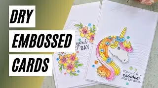 Dry Embossed cards | Embossing with dies | Dry embossing | Cute cards |