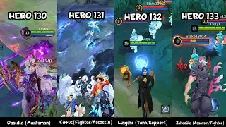MLBB 4 NEW HERO - OBSIDIA MARKSMAN, NEW HERO 132 TANK HERO 133, CIRRUS & LINGSHI & ZUHECIKE MLBB