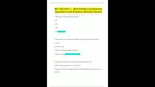 NH Test Part 1 Real Estate Commission Questions and Answers Already Passed2210