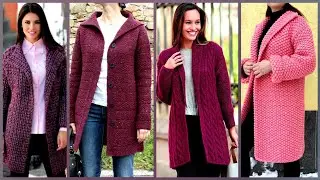 Womens crochet and knitted cardigan and long coat design ideas