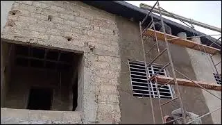 Exterior plastering technique.