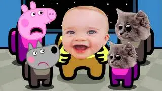 (Baby Chris, Peppa Pig and Mini Crew Baby Cats) Mini Crewmate has a Mini Crewmate - Among Us