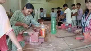 Ms plate Cutting with Hacksaw