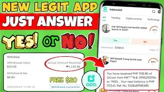 OddMarket App - (Earn Free $20) New Legit Earning App No Invite Just Answer Yes Or No |Libreng Gcash