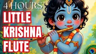 Little Krishna Nonstop Flute Music for 4 hours | For Sleep Mediation Concentration & Relaxation