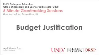 B5 - Budget Justification