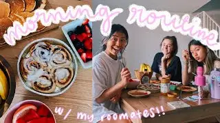Morning Routine // online school, new apartment + breakfast w/my roomies!!