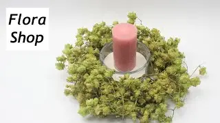 T&uuml;rkranz &ndash; Wandkranz &ndash; Tischkranz mit wilden Hopfen f&uuml;r eine sch&ouml;ne Herbst Dekoration selber binden