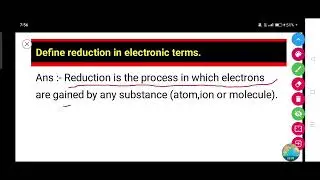 Define reduction in electronic terms.