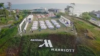 Aerial view of Indian wedding at Rayong Marriott Resort & Spa Rayong, Thailand