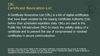CRL - Certificate Revocation List