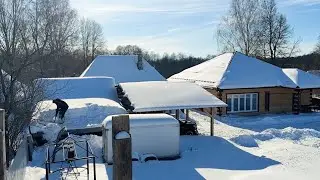 Had to climb onto the roof. Need to be on the safe side. We're making a way through.