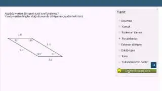 D&ouml;rtgen &Ccedil;eşitleri Alıştırmaları (Temel Geometri / Şekiller)