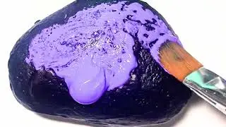 Perfect Purple Paint Meets a Black Rock &mdash; Mesmerizing ASMR Transformation! | Color Shift ASMR 🖤