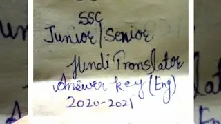 SSC TRANSLATOR ANSWER KEY 2020-2021 (ENGLISH )