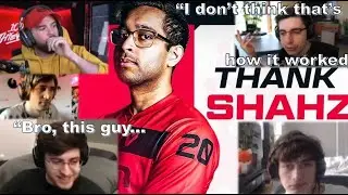 Shroud, Zombs, xQc, 100T Asuna & Hiko reactions to Shahzam Dropped from Sentinels