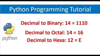 How to Convert Decimal Number into Binary Octal and Hexadecimal Number in Python Program