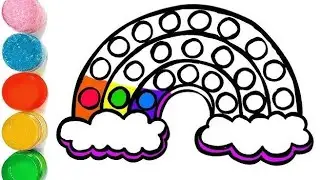Rainbow🌈 clouds popitdrawing | step-by-step rainbow popitcloud drawing|let's draw rainbow| colour