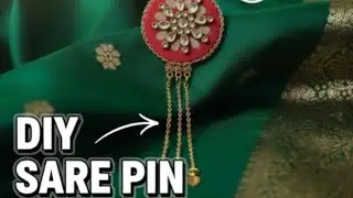 #diy handmade saree pin#saree pin Design# diy saree pin #fabric saree pin