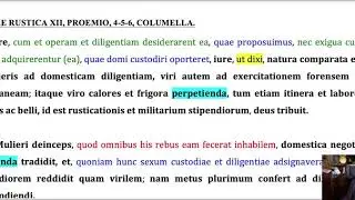DE RE RUSTICA XII, PROEMIO, 4 5 6, COLUMELLA:  Ruolo dell'uomo e della donna