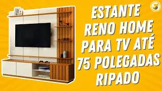 Estante Reno Home para TV at&eacute; 75 Polegadas 3 Portas Ripado EDN