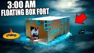 3:00 AM FLOATING BOX FORT CHALLENGE!! 😱 (EXTREMELY SCARY)