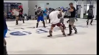 Tyrone spong sparring in mma class
