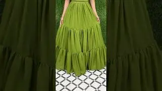 3-Layer Lehenga Cutting And Stitching 💚😊#shorts #viral #trending