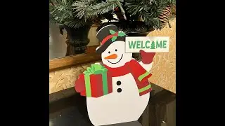 Snowman Welcome Centerpiece SVG, Layered Christmas Holiday Table Decoration Craft Tutorial
