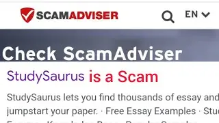 StydySaurus is really earning website? Check into Scamadviser|Scamadviser is very useful website