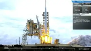 Launch of SpaceX Falcon-9 carrying Dragon CRS11 (CRS4 re-flight) to the ISS