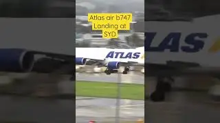 Atlas Air Boeing 747-400 cargo butter landing at SYD Sydney #butter #landing #boeing #747 #sydney