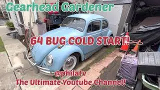 64 BUG COLD START WALK AROUND #calbug #vw #vwbug #projectcar @philatv