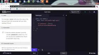 CodeAcademy : Java lesson Math Modulo