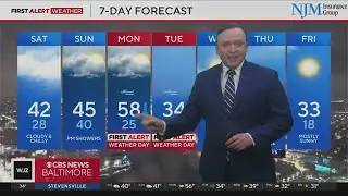 Wintry mix tapers off in Maryland Saturday morning