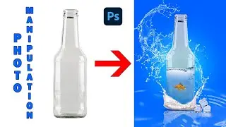 Photo manipulation tutorial in photoshop | water in glass bottle