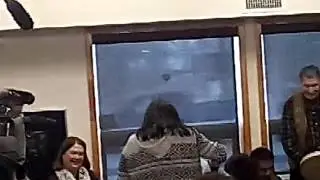 Justin Trudeau reading to kids at school in N'dilo Yellowknife