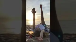 Yoga, Meditation at Sunrise on the Beach