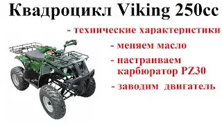 Смена масла, настройка карбюратора PZ30. Бюджетный квадрик Viking 250CC. Квадроцикл своими руками