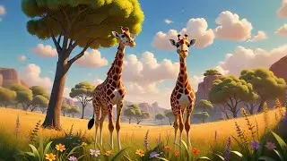 Two Little Giraffes Giggle and Go | Fun Animal Counting Song for Kids | Nursery Rhymes and Learning