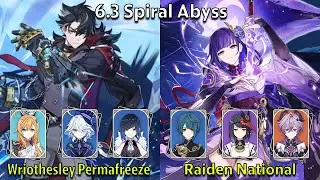 C0 Wriothesley Permafreeze & C2 Raiden National - Genshin Impact 6.3 Spiral Abyss Full Clear
