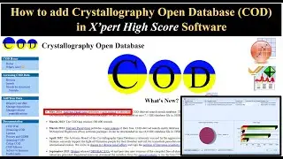 How to add Crystallography Open database to X'pert high score plus software // COD download free