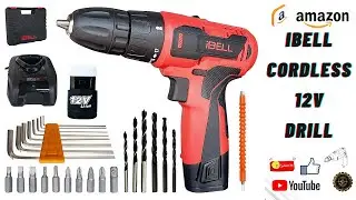 iBELL Cordless Drill Driver CD12-74, 12-Volts,1 Battery+BMC Box + Extra 32 unboxing
