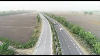 Drone Shot of Truck/Punjab Highway/cars on highway/royality free video part1