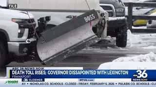 Winter storm death toll rises in Kentucky; Governor disappointed with Lexington snow plan