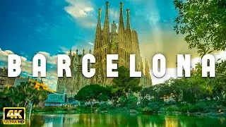 FLYING OVER BARCELONA (4K UHD) - Lounge Music With Scenic Relaxation Film To Relax While Waiting